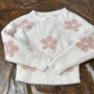 Stoney Clover Lane Cream and Pink Crew Neck Sweater